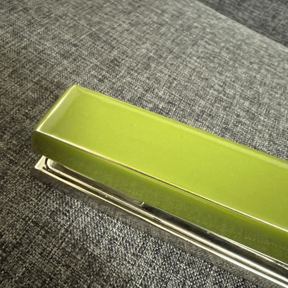 RARE & Vintage Pottery Barn Emery Stapler Green w/ Blk Felt Bottom 6